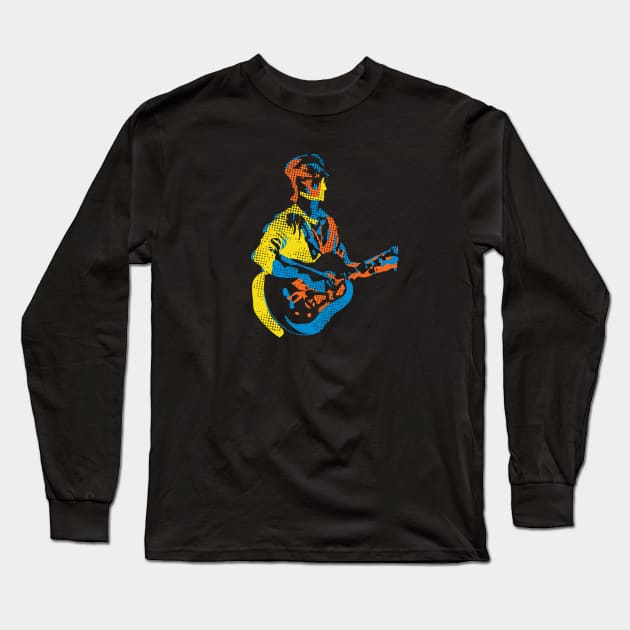 The Pop Art Guitarist Long Sleeve T-Shirt by jazzworldquest